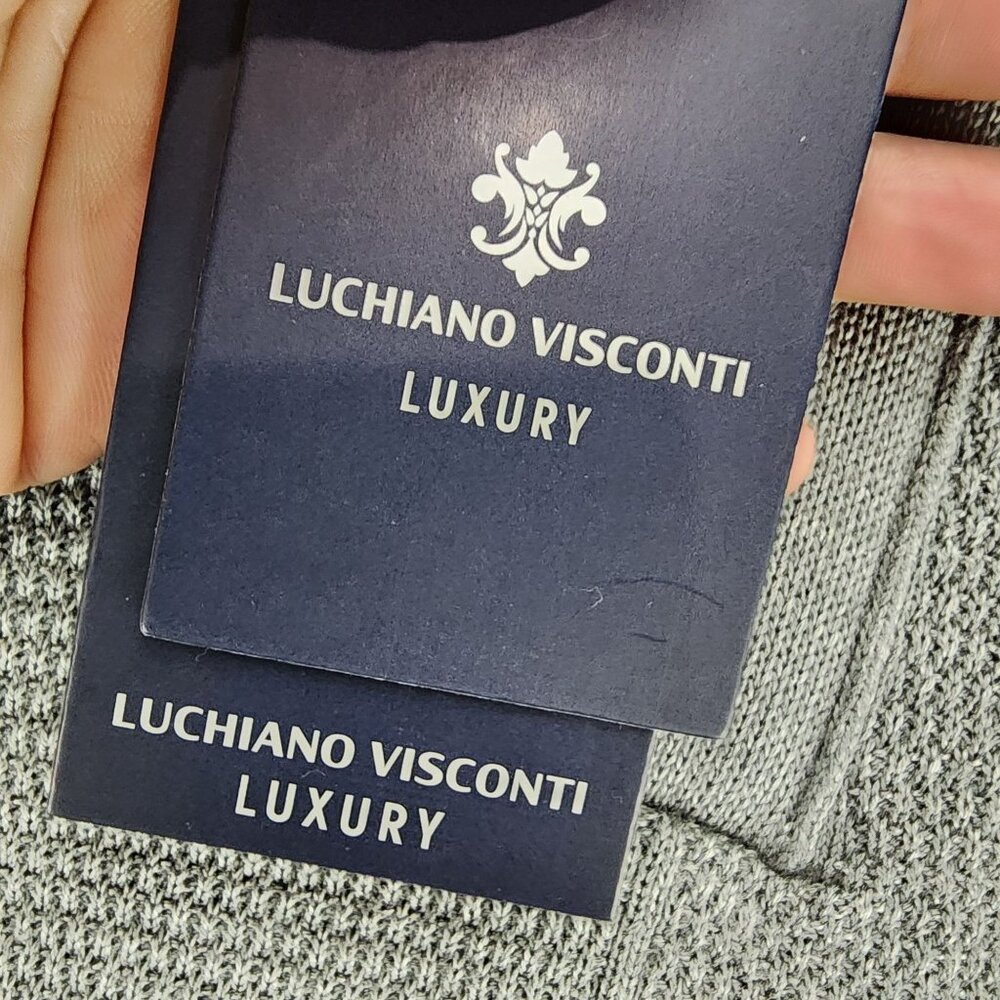 Luchiano Visconti Sweater Mens Medium Gray Long Sleeve 1/4 Zip *NWT* - Picture 3 of 11